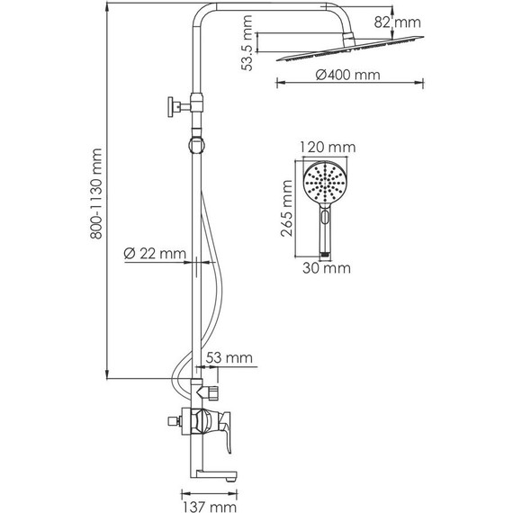 Душевая стойка WasserKraft A166.117.127.087.CH - 3 Душевая стойка WasserKraft A166.117.127.087.CH фото 3