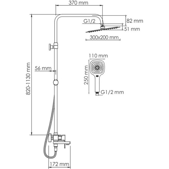 Душевая стойка WasserKraft A177.069.065.010.CH - 3 Душевая стойка WasserKraft A177.069.065.010.CH фото 3