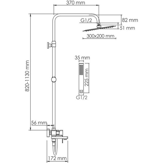 Душевая стойка WasserKraft A177.069.103.087.CH - 3 Душевая стойка WasserKraft A177.069.103.087.CH фото 3