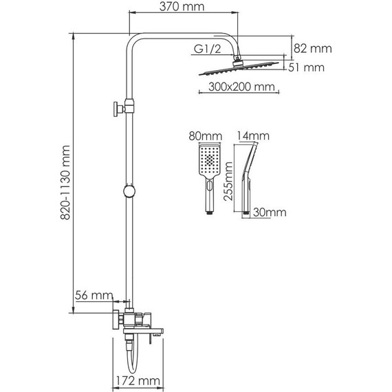 Душевая стойка WasserKraft A177.069.126.087.CH - 3 Душевая стойка WasserKraft A177.069.126.087.CH фото 3