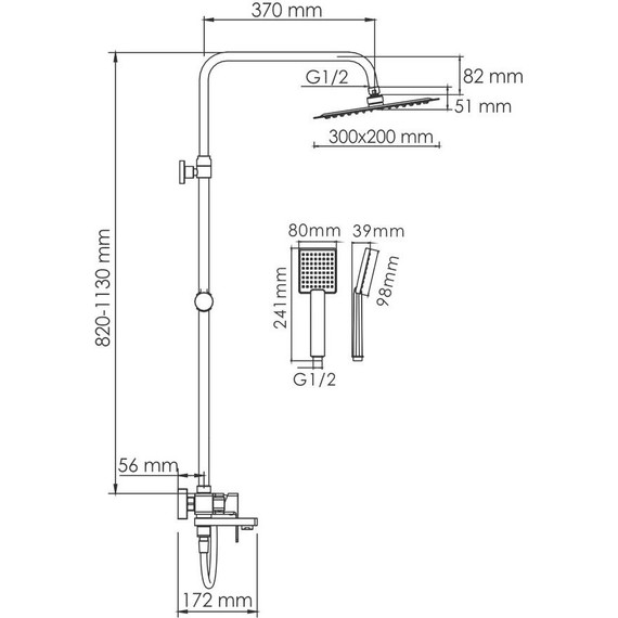 Душевая стойка WasserKraft A177.069.141.087.CH - 3 Душевая стойка WasserKraft A177.069.141.087.CH фото 3