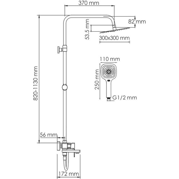 Душевая стойка WasserKraft A177.118.065.087.CH - 3 Душевая стойка WasserKraft A177.118.065.087.CH фото 3