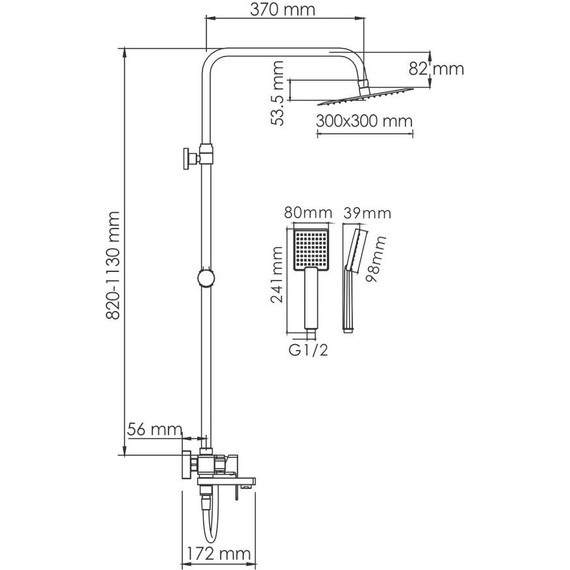 Душевая стойка WasserKraft A177.118.141.087.CH - 3 Душевая стойка WasserKraft A177.118.141.087.CH фото 3