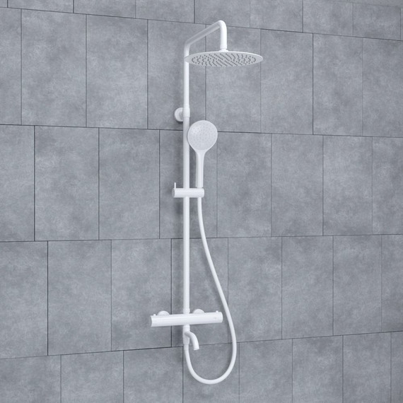 Душевая стойка с термостатом WasserKraft A188.257.155.WM Thermo, белый фото 2