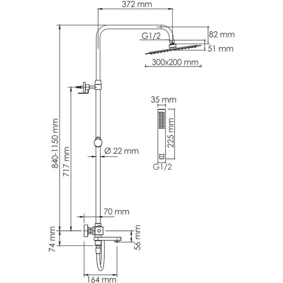 Душевая стойка с термостатом WasserKraft A199.069.103.087.CH Thermo - 3 Душевая стойка с термостатом WasserKraft A199.069.103.087.CH Thermo фото 3