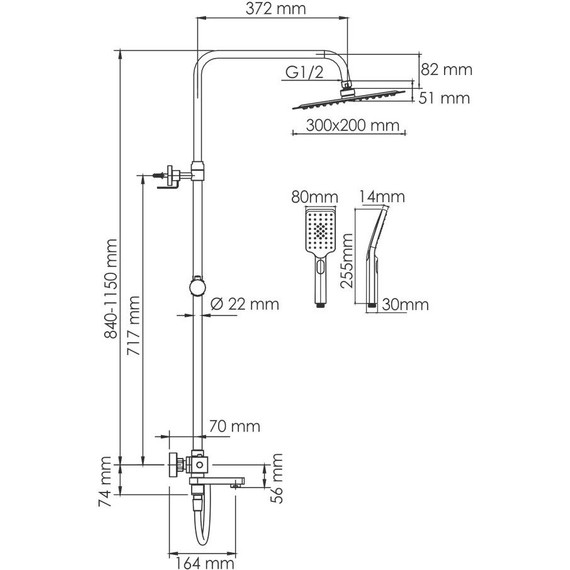 Душевая стойка с термостатом WasserKraft A199.069.126.087.CH Thermo - 3 Душевая стойка с термостатом WasserKraft A199.069.126.087.CH Thermo фото 3
