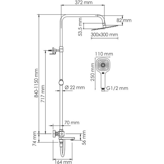 Душевая стойка с термостатом WasserKraft A199.118.065.087.CH Thermo - 3 Душевая стойка с термостатом WasserKraft A199.118.065.087.CH Thermo фото 3