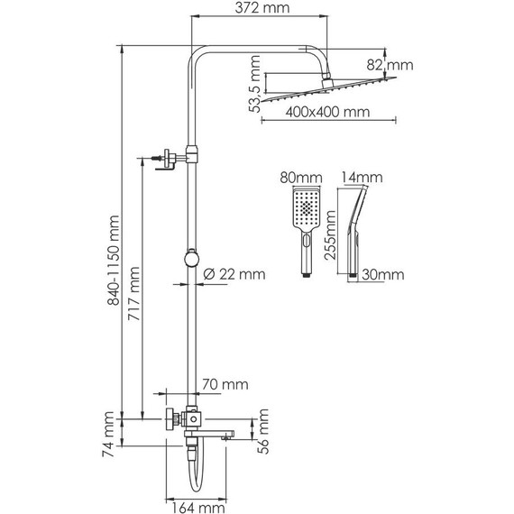 Душевая стойка с термостатом WasserKraft A199.119.103.087.CH Thermo - 3 Душевая стойка с термостатом WasserKraft A199.119.103.087.CH Thermo фото 3