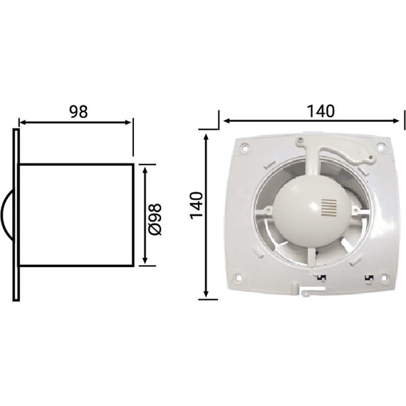 Вентилятор вытяжной с таймером Pestan Bettoserb 110153, белый - 2 Вентилятор вытяжной с таймером Pestan Bettoserb 110153, белый фото 2