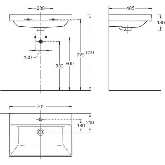 Тумба подвесная с раковиной Kerama Marazzi Modula 70 см MO.70.1+1\AR, арабика/белый фото 5