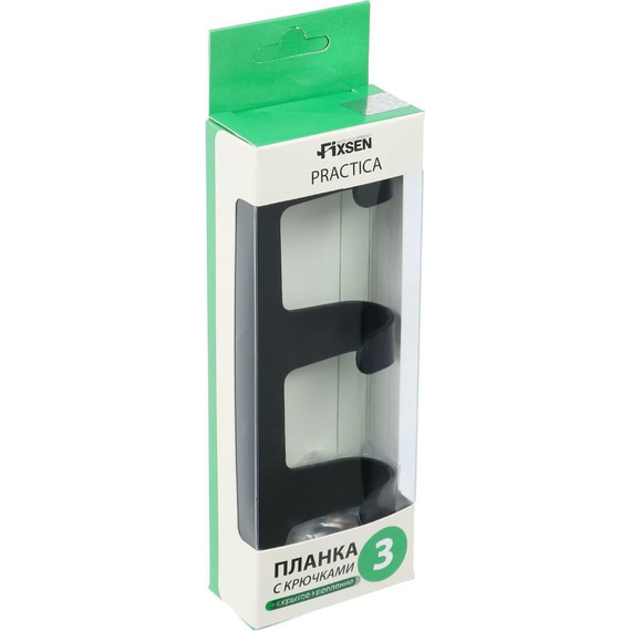 Набор крючков Fixsen FX-805B-3, чёрный - 2 Набор крючков Fixsen FX-805B-3, чёрный фото 2