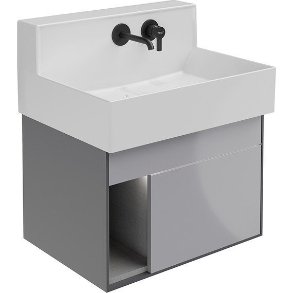 Тумба подвесная с раковиной Kerama Marazzi Logica M 65 см LO.M.65\GRAY, серый фото 