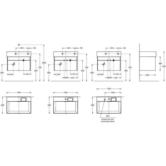 Тумба подвесная с раковиной Kerama Marazzi Logica 70 см LO.70.2\ST, стальной серый - 5 Тумба подвесная с раковиной Kerama Marazzi Logica 70 см LO.70.2\ST, стальной серый фото 5