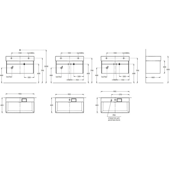 Тумба подвесная с раковиной Kerama Marazzi Logica 90 см LO.90.2\ST, стальной серый фото 5