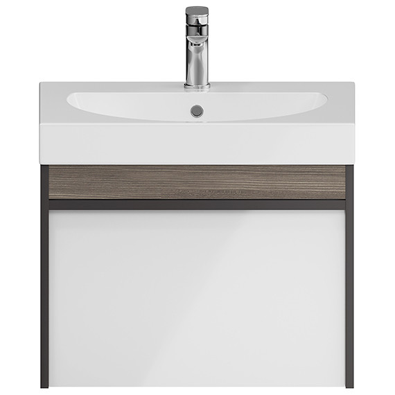Тумба подвесная с раковиной Kerama Marazzi Modula 60 см MO.60.1+1\AR, арабика/белый фото 