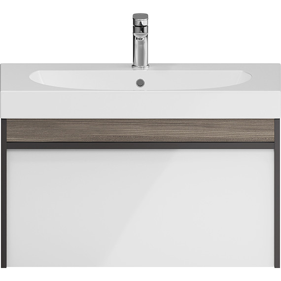 Тумба подвесная с раковиной Kerama Marazzi Modula 80 см MO.80.1+1\AR, арабика/белый фото 
