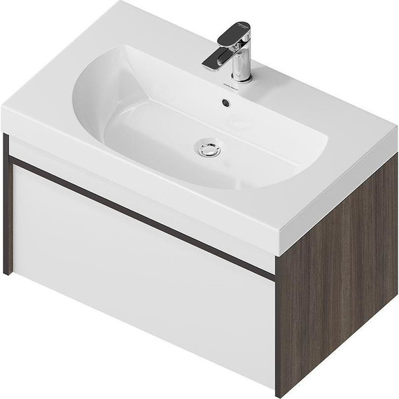 Тумба подвесная с раковиной Kerama Marazzi Modula 80 см MO.80.1+1\AR, арабика/белый фото 3