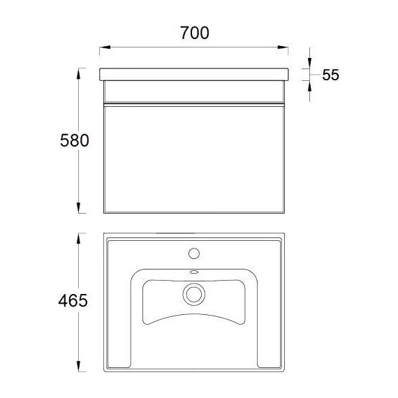 Тумба подвесная с раковиной Pestan Novel 70 см NVL700T-DR (раковина Dreja 70) белый фото 7