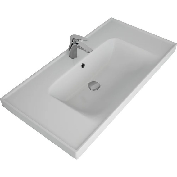 Тумба подвесная с раковиной Pestan Novel 90 см NVL900T-DR (раковина Dreja 90) белый фото 2