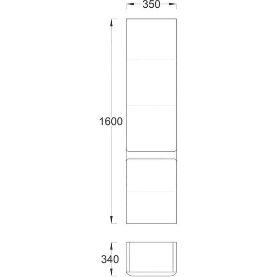 Пенал подвесной Pestan Prestige 35 см PRS000P-R, белый - 5 Пенал подвесной Pestan Prestige 35 см PRS000P-R, белый фото 5