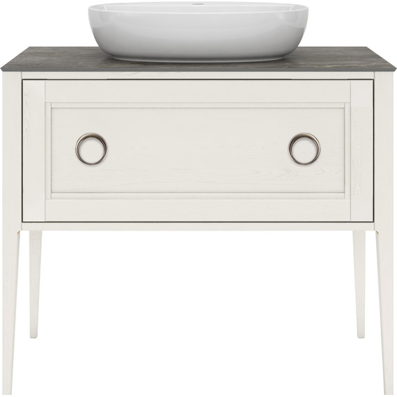 Тумба напольная со столешницей Kerama Marazzi Plaza Classic Neo 100 см PL.CN.100.1+1\WHT.M, белый матовый фото 