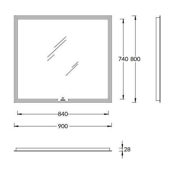 Зеркало Kerama Marazzi Mio 90 см MIO.mi.90\WHT фото 2