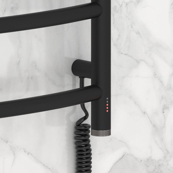 Полотенцесушитель электрический Сунержа Галант 4.0 П9 1200x500 мм 31-0831-1250 R, чёрный матовый фото 3