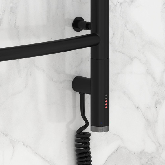 Полотенцесушитель электрический Сунержа Галант 3.0 П9 1200x500 мм 31-5801-1250 R, чёрный матовый фото 3