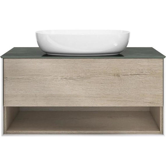 Тумба подвесная со столешницей Kerama Marazzi Plaza Modern 100 см PLB.M.100.1\OAK.O, дуб орегон фото 