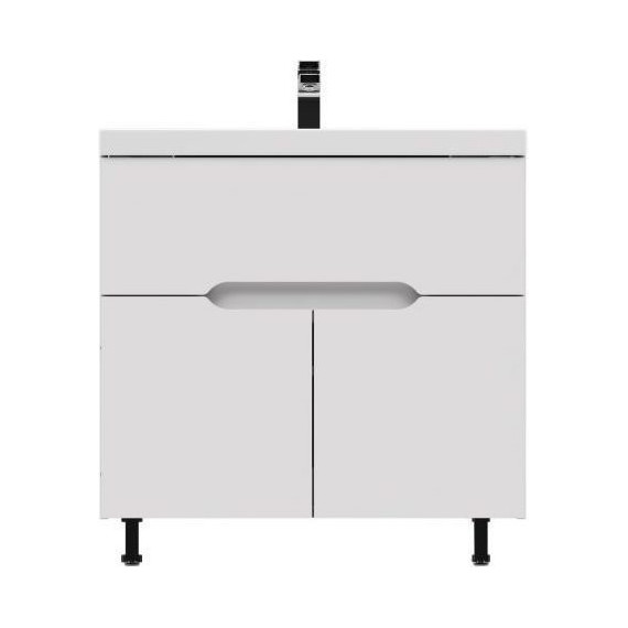 Тумба напольная с раковиной Mirsant Soho quadro 80 см (раковина Deep-80), белый - 3 Тумба напольная с раковиной Mirsant Soho quadro 80 см (раковина Deep-80), белый фото 3