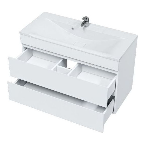 Тумба подвесная с раковиной Mirsant Next 100/2 см (раковина Premier 1000) белый - 3 Тумба подвесная с раковиной Mirsant Next 100/2 см (раковина Premier 1000) белый фото 3