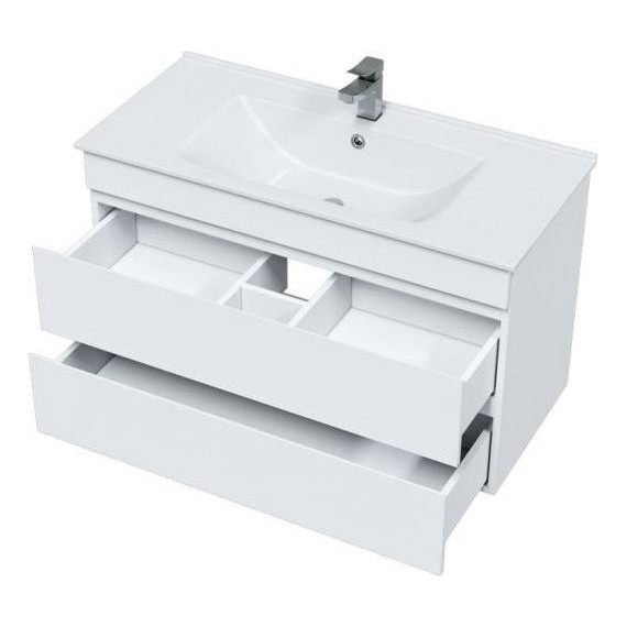 Тумба подвесная с раковиной Mirsant Next 100/2 см (раковина More 100) белый - 3 Тумба подвесная с раковиной Mirsant Next 100/2 см (раковина More 100) белый фото 3