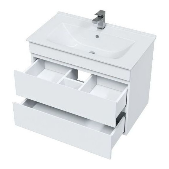 Тумба подвесная с раковиной Mirsant Next 80/2 см (раковина More 80), белый - 3 Тумба подвесная с раковиной Mirsant Next 80/2 см (раковина More 80), белый фото 3