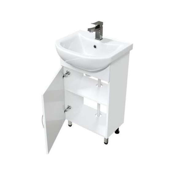 Тумба напольная с раковиной Mirsant Лайт 50 см, белый (тумба идёт в разобранном виде) - 4 Тумба напольная с раковиной Mirsant Лайт 50 см, белый (тумба идёт в разобранном виде) фото 4