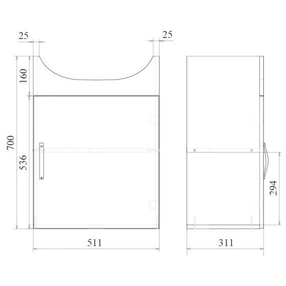 Тумба напольная с раковиной Mirsant Лайт 55 см, белый (тумба идёт в разобранном виде) фото 6