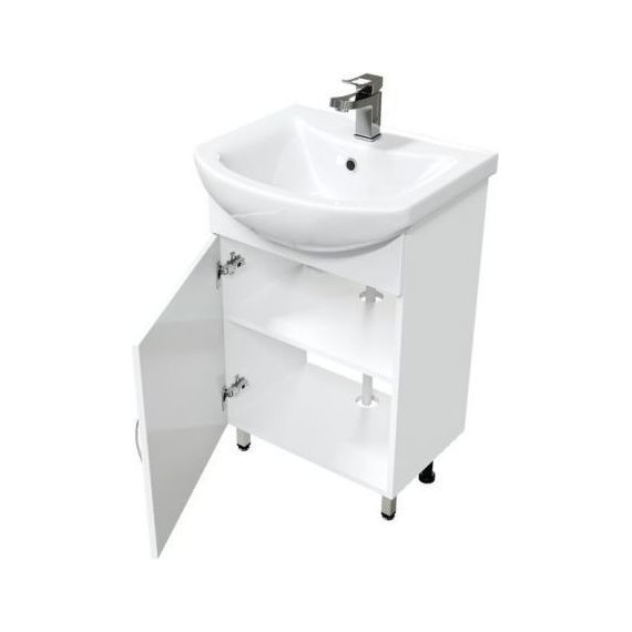 Тумба напольная с раковиной Mirsant Лайт 55 см, белый (тумба идёт в разобранном виде) фото 4