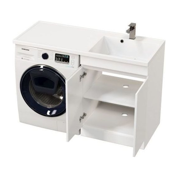 Тумба напольная с раковиной-столешницей Mirsant Next 120 см R (раковина Fly2) белый фото 3