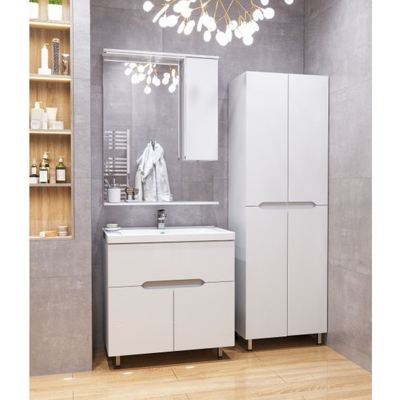 Пенал напольный Mirsant Soho 60 см, белый - 4 Пенал напольный Mirsant Soho 60 см, белый фото 4