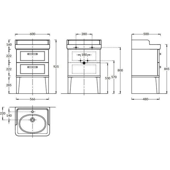 Тумба напольная с раковиной Kerama Marazzi Pompei Neo 60 см PO.N.60.2\CAM, бежевый глянцевый фото 10