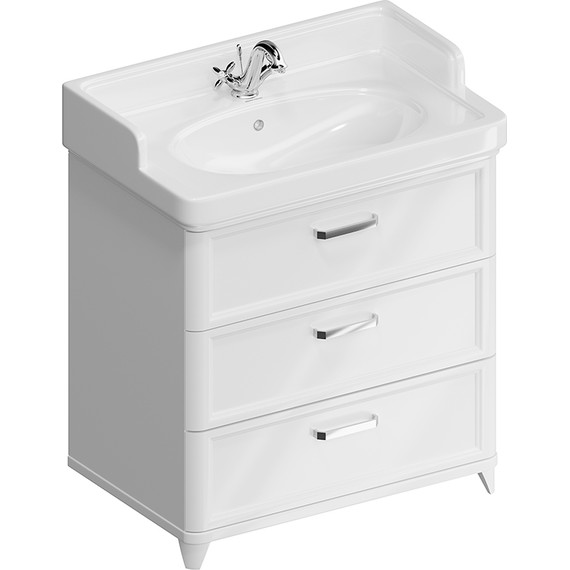 Тумба напольная с раковиной Kerama Marazzi Pompei Neo 80 см PO.N.80.3\WHT, белый глянцевый фото 