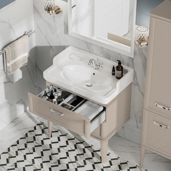 Тумба напольная с раковиной Kerama Marazzi Pompei Neo 80 см PO.N.80.2\CAM, бежевый глянцевый - 9 Тумба напольная с раковиной Kerama Marazzi Pompei Neo 80 см PO.N.80.2\CAM, бежевый глянцевый фото 9