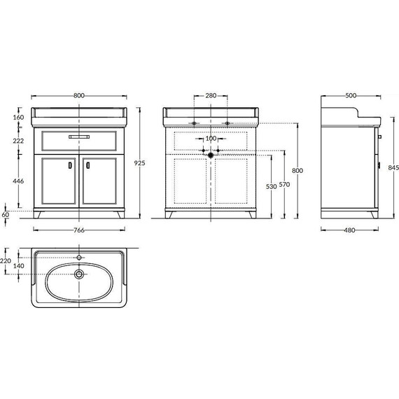 Тумба напольная с раковиной Kerama Marazzi Pompei Neo 80 см PO.N.80.1\WHT, белый глянцевый фото 9