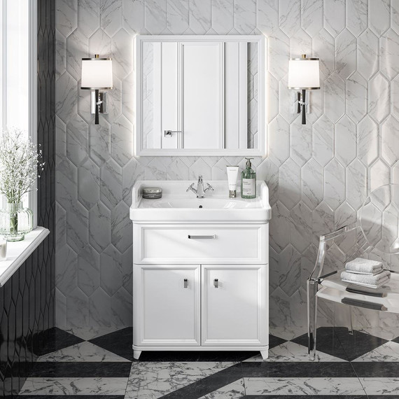 Тумба напольная с раковиной Kerama Marazzi Pompei Neo 80 см PO.N.80.1\WHT, белый глянцевый фото 5