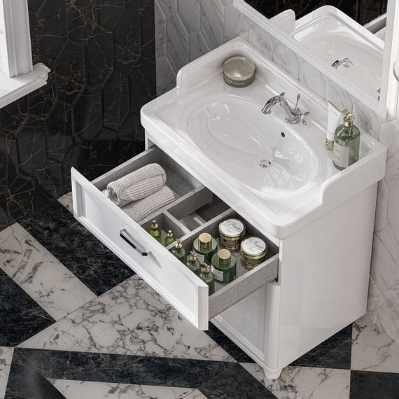 Тумба напольная с раковиной Kerama Marazzi Pompei Neo 80 см PO.N.80.1\WHT, белый глянцевый фото 6