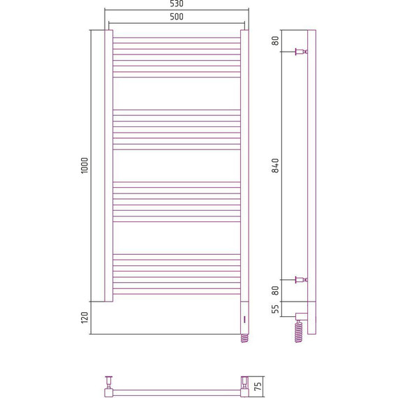 Полотенцесушитель электрический Сунержа Модус 3.0 П16 1000x500 мм 071-5701-1050 R, сатин фото 5