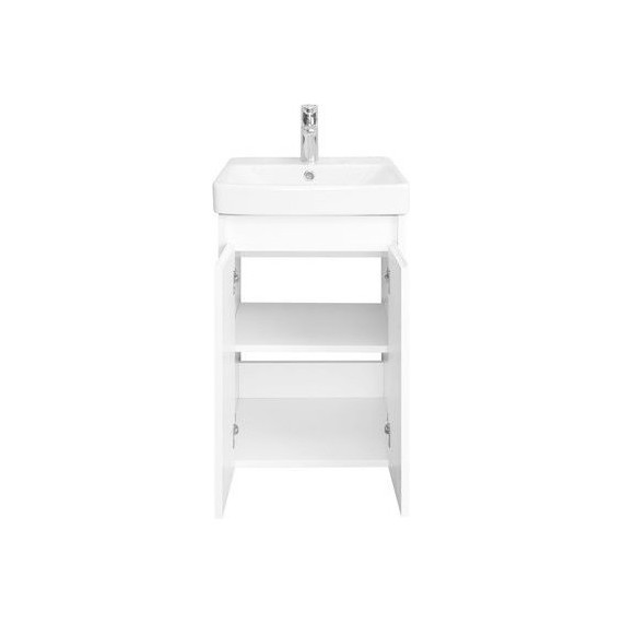Тумба универсальная с раковиной Акватон Сканди Doors 45 см 1A278701SD010, белый матовый/белый глянцевый (ножки в комплекте) фото 3