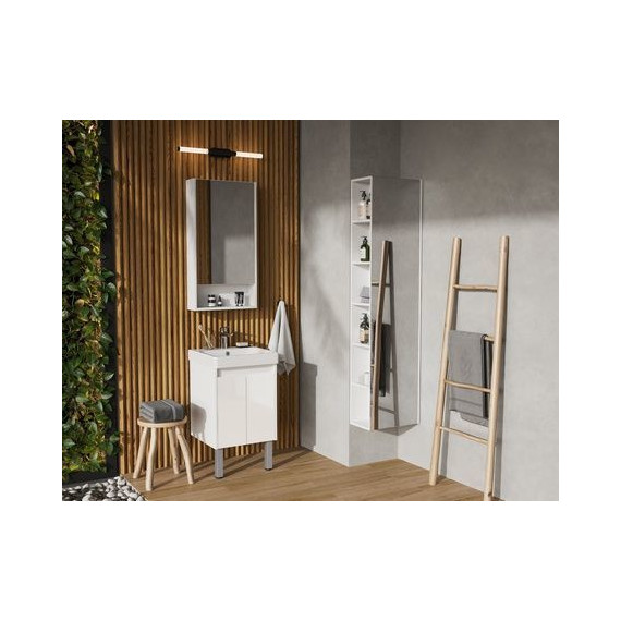 Тумба универсальная с раковиной Акватон Сканди Doors 45 см 1A278701SD010, белый матовый/белый глянцевый (ножки в комплекте) фото 8