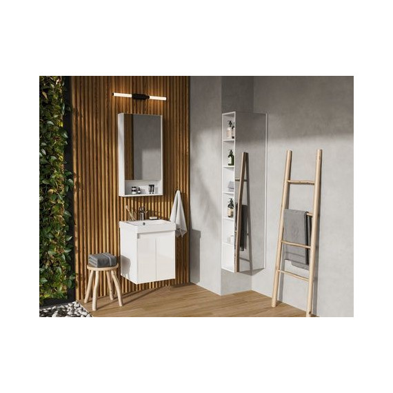 Тумба универсальная с раковиной Акватон Сканди Doors 45 см 1A278701SD010, белый матовый/белый глянцевый (ножки в комплекте) фото 9