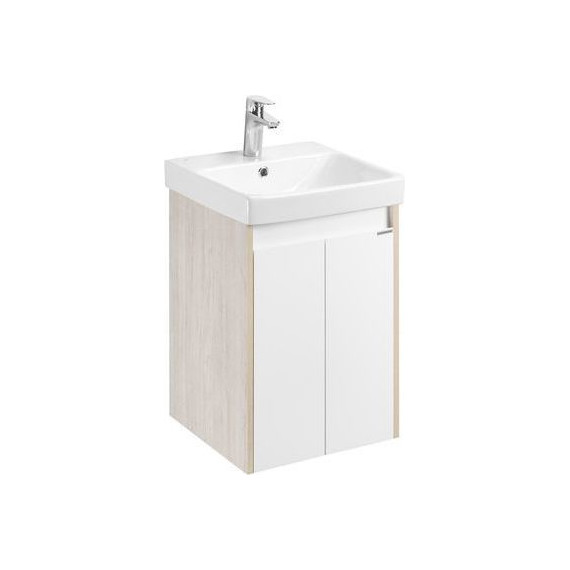 Тумба универсальная с раковиной Акватон Сканди Doors 45 см 1A278701SDB20, дуб верона/белый глянцевый (ножки в комплекте) фото 5