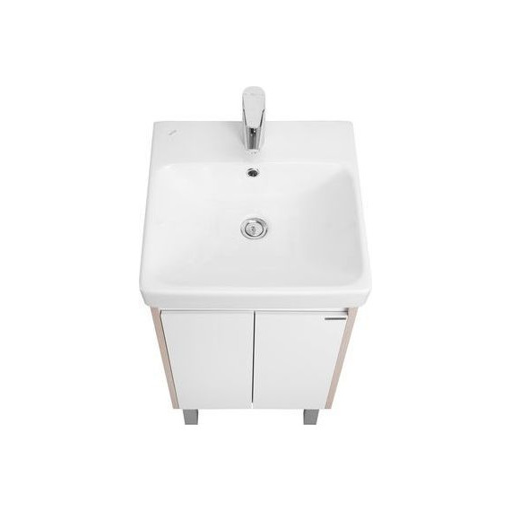 Тумба универсальная с раковиной Акватон Сканди Doors 45 см 1A278701SDB20, дуб верона/белый глянцевый (ножки в комплекте) фото 6